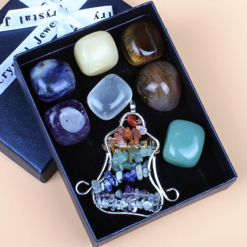 Décoration de pierre perles, pierre gemme, bijoux de mode, couleurs mélangées Vendu par boîte