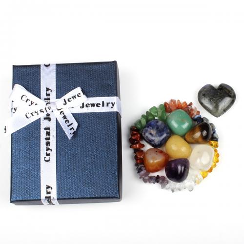 Ensembles-cadeaux bijoux, pierre gemme, bijoux de mode, couleurs mélangées Vendu par boîte