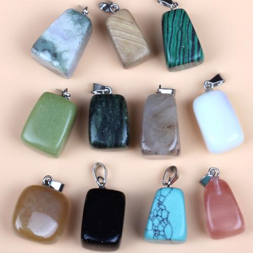 Gemstone ювелирные изделия Кулон, Полудрагоценный камень, DIY, разноцветный, aboutuff1a10*20-15*25mm, 30ПК/сумка, продается сумка