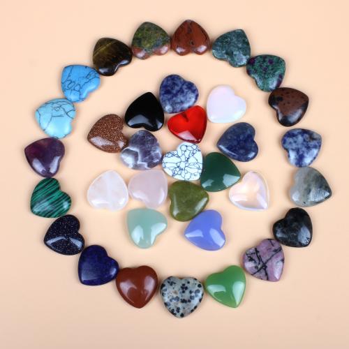 Décoration de pierre perles, pierre gemme, coeur, bijoux de mode, couleurs mélangées Vendu par sac