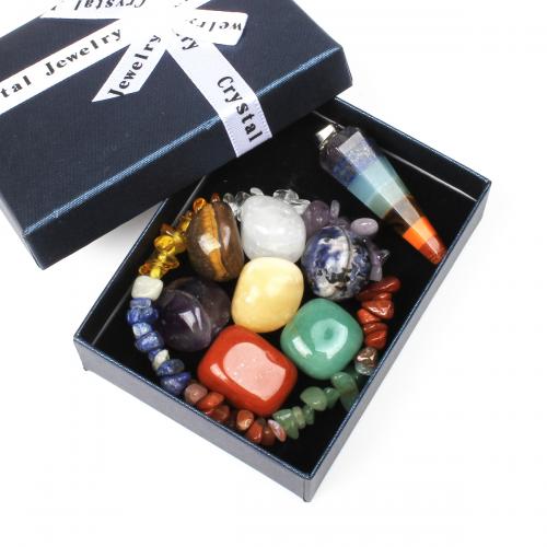 Schmuck Geschenk Sets, Edelstein, Modeschmuck, gemischte Farben, 73x93mm, verkauft von Box
