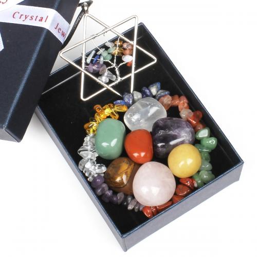 Sistemas del regalo de la joyería, Piedras preciosas, color mixto, 42x50mm, Vendido por Caja