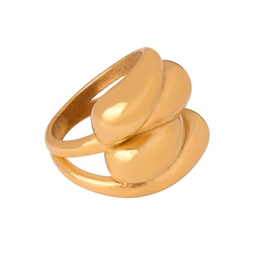 Titanium Steel Finger Ring, 18K gold plated, fashion jewelry & Unisex cm 
