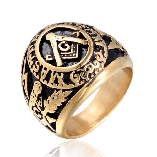 304ステンレススチール 指輪, メッキ, フリーメーソンの宝石 & 異なるサイズの選択 & 男性用 & 黒くする, 無色, サイズ:7-14, 売り手 パソコン