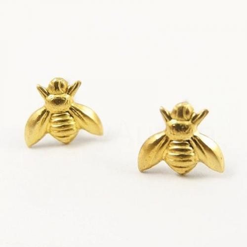 Zinc Alloy Stud Earring, Bee, plated, fashion jewelry & for woman 
