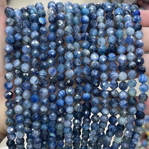 Natürliche Kyanit Perlen, Cyanit, rund, DIY & facettierte, blau, 6mm, Länge:ca. 38 cm, verkauft von Strang
