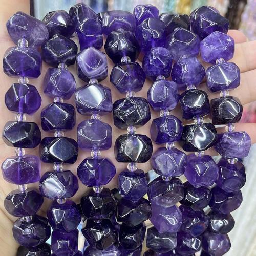 Natürliche Amethyst Perlen, Klumpen, DIY & facettierte, violett, 13x17mm, Länge:ca. 38 cm, verkauft von Strang