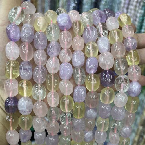 Gemischte Farbe Quarz Perlen, Natürlicher Quarz, Klumpen, DIY & verschiedene Größen vorhanden, gemischte Farben, Länge:ca. 38 cm, verkauft von Strang