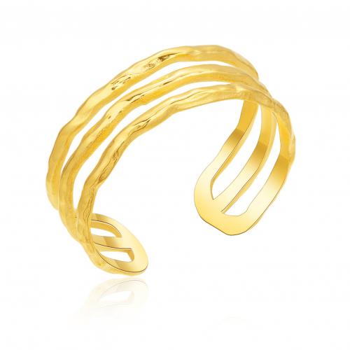 Титан Сталь палец кольцо, титан, 18K позолоченный, ювелирные изделия моды & разные стили для выбора & Женский, продается PC