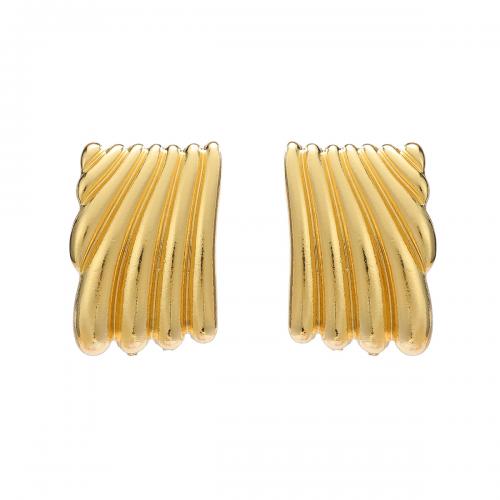 Zinc Alloy Stud Earring, Square, fashion jewelry & for woman 