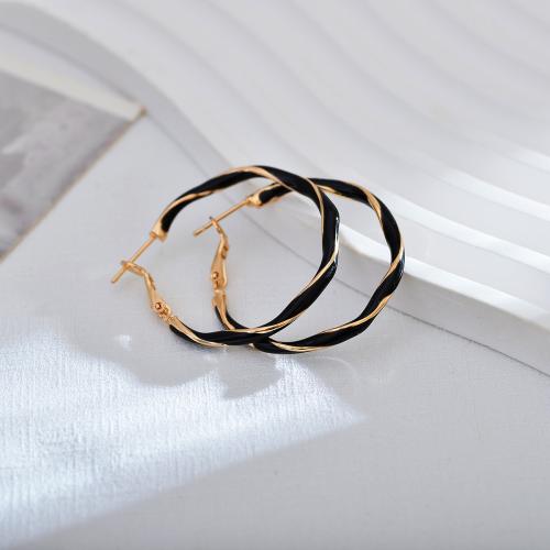 Brass Hoop Earring, fashion jewelry & for woman & enamel 