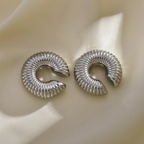 Stainless Steel Clip Earrings, 304 Stainless Steel, fashion jewelry & for woman 