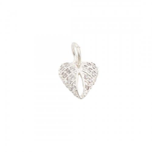 Cubic Zirconia Micro Pave Brass Pendant, Heart, high quality plated, DIY & micro pave cubic zirconia Approx 4.5mm 