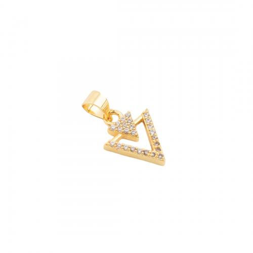 Cubic Zirconia Micro Pave Brass Pendant, Triangle, high quality plated, DIY & micro pave cubic zirconia Approx 4mm 