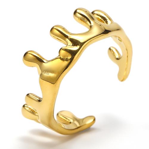 Anillo de dedo de acero Titanium de, Partículas de acero, Joyería & para mujer, dorado, Vendido por UD