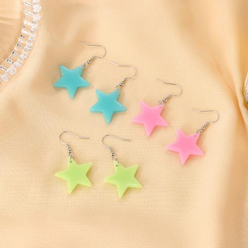 Resin Drop Earring, Star, fashion jewelry & for woman 