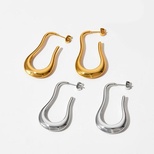 Edelstahl Stud Ohrring, 304 Edelstahl, Vakuum-Ionen-Beschichtung, Modeschmuck & für Frau, keine, 21.5x39mm, verkauft von Paar