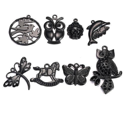 Zinc Alloy Jewelry Pendants, plated, DIY black 