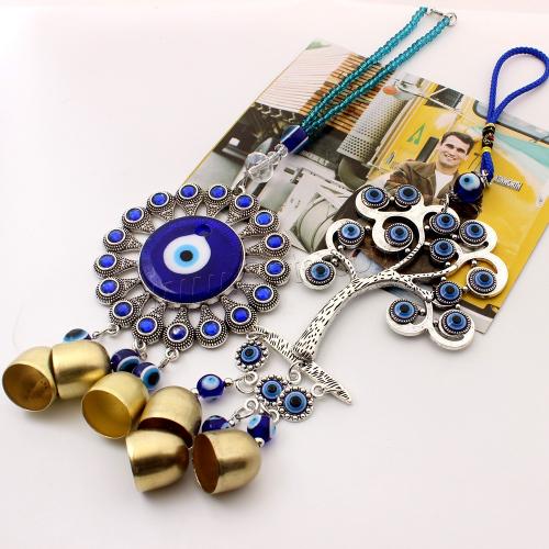Zinc Alloy Windbell, with Lampwork, plated, for home and office & evil eye pattern 