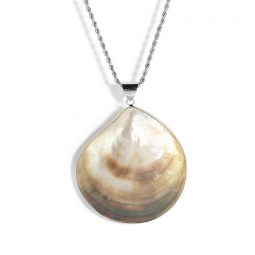 Shell Zinc Alloy Necklace, with Zinc Alloy, with 6cm extender chain, silver color plated, fashion jewelry & for woman Approx 59 cm 
