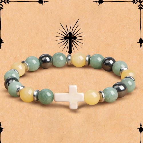 Gemstone Bracelets, Natural Stone, Cross & for woman cm 
