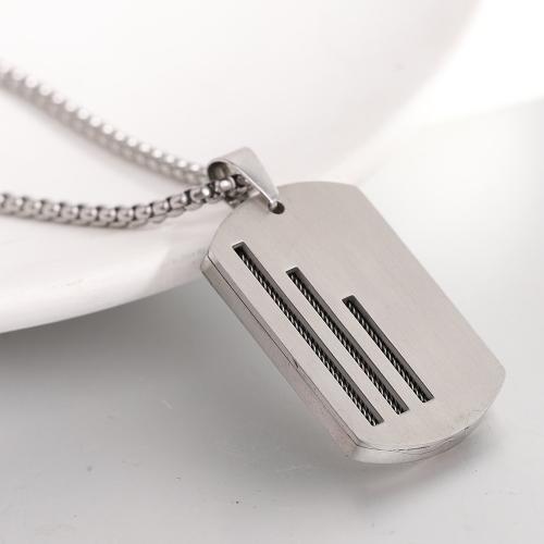 Titanium Steel Jewelry Necklace, Square, polished, fashion jewelry & for man cm 