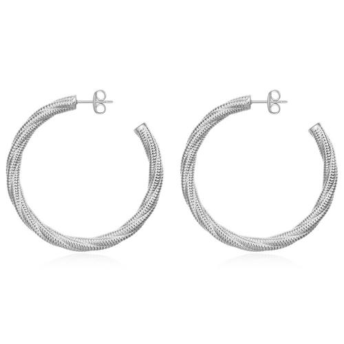 Titanium Steel Earrings, Round, plated, fashion jewelry & for woman 