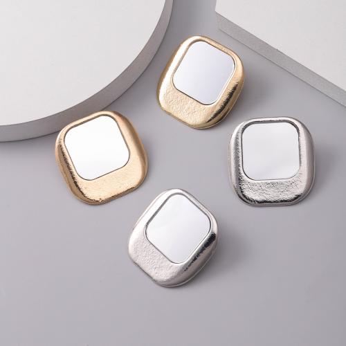 Zinc Alloy Stud Earring, Square, plated, fashion jewelry 