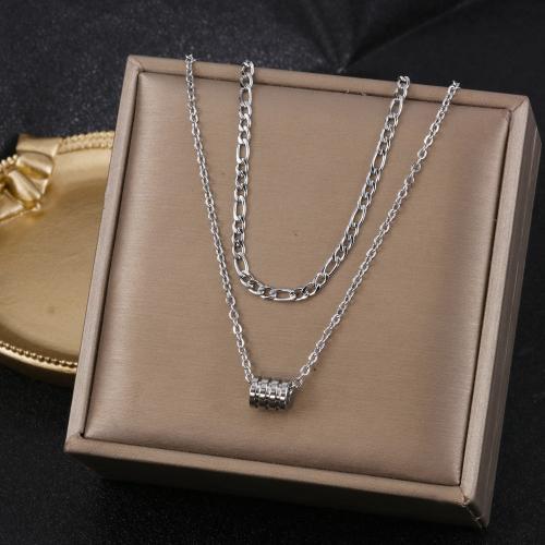 Stainless Steel Sweater Chain Necklace, 304 Stainless Steel, Double Layer & fashion jewelry & Unisex, original color 