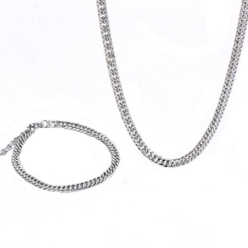 Fashion Stainless Steel Jewelry Sets, 304 Stainless Steel, polished, fashion jewelry & Unisex original color 
