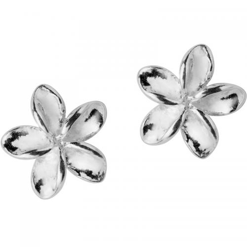Sterling Silver Stud Earring, 925 Sterling Silver, petals, plated & for woman, silver color 