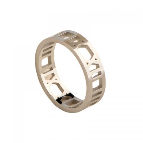 Titanium Steel Finger Ring, plated & for woman, platinum color 