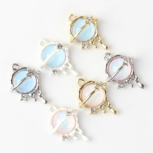 Crystal Zinc Alloy Pendants, with Crystal, plated, DIY & with rhinestone 
