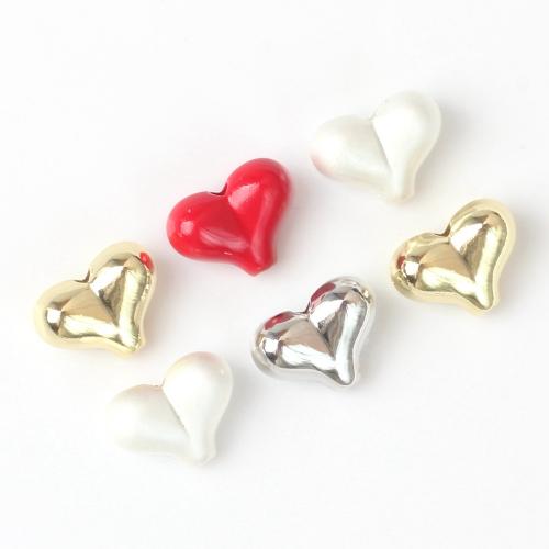 Zinc Alloy Heart Beads, plated, DIY 
