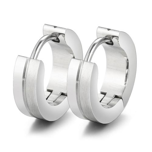 Titanium Steel Earrings, Donut, fashion jewelry & Unisex, original color, nickel, lead & cadmium free, 13mm 
