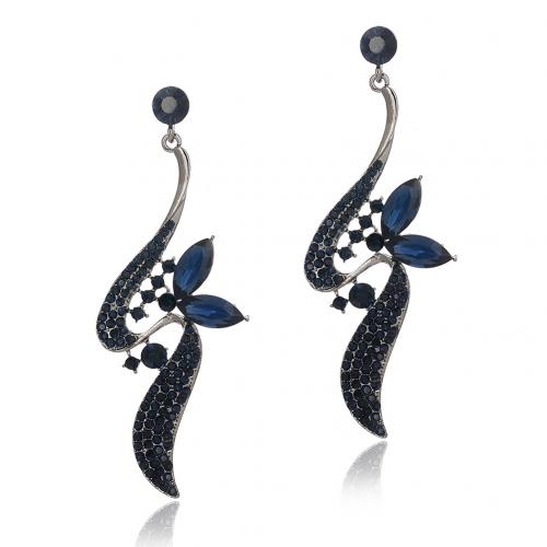 Zinc Alloy Rhinestone Drop Earring, plated, for bridal & for woman & with rhinestone 