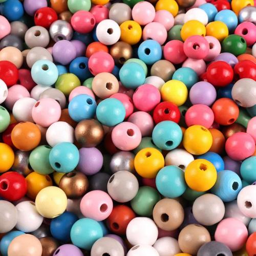 Gefärbtes Holz Perlen, Schima Superba, rund, DIY, keine, 10mm, 100PCs/Tasche, verkauft von Tasche