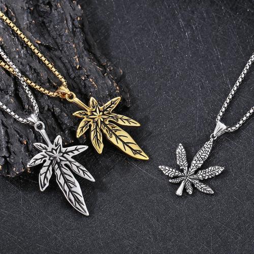 Stainless Steel Jewelry Necklace, 304 Stainless Steel, Leaf, plated, DIY 