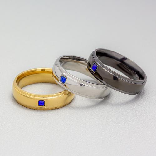 Нержавеющая сталь Rhinestone палец кольцо, Нержавеющая сталь 304, ювелирные изделия моды & Мужская & разный размер для выбора & со стразами, Много цветов для выбора, Width 4/6mm,Thickness 2mm, продается PC