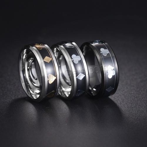 Кольцо из нержавеющей стали, Нержавеющая сталь 304, ювелирные изделия моды & Мужская & разный размер для выбора, Много цветов для выбора, Width 8mm,Thickness 2mm, продается PC