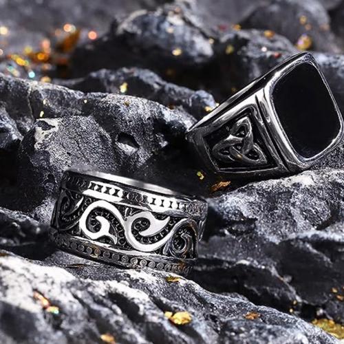 Stainless Steel Finger Ring, 304 Stainless Steel, 4 pieces & fashion jewelry & Unisex silver color, Width 8mm,Thickness 2.3mm 