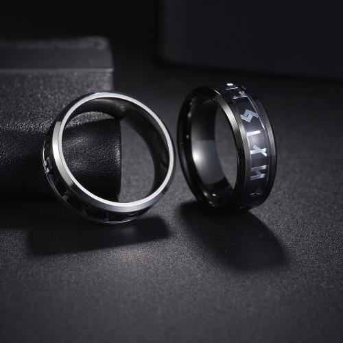 Stainless Steel Finger Ring, 304 Stainless Steel, fashion jewelry & Unisex Width 8mm,Thickness 2mm 