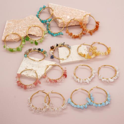 Gemstone Chip Bracelets, Natural Stone, with Brass & Zinc Alloy, gold color plated, fashion jewelry & for woman 