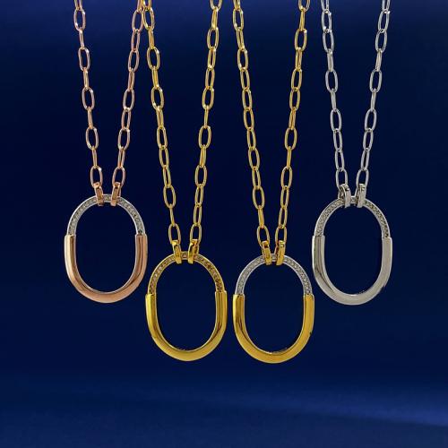 Harz Messing Halskette, plattiert, Modeschmuck & für Frau & mit Strass, keine, 30x23mm, Länge:ca. 44 cm, verkauft von PC