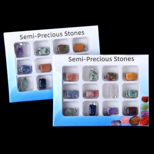 Gemstone ювелирные изделия Кулон, Полудрагоценный камень, DIY, разноцветный продается Box[