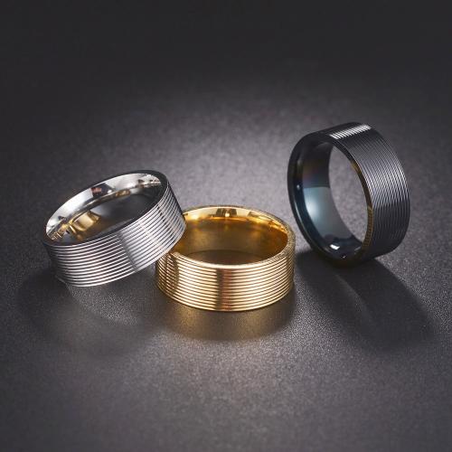 Stainless Steel Finger Ring, 304 Stainless Steel, Vacuum Ion Plating, fashion jewelry & for man Width 8mm,Thickness 2.5mm 