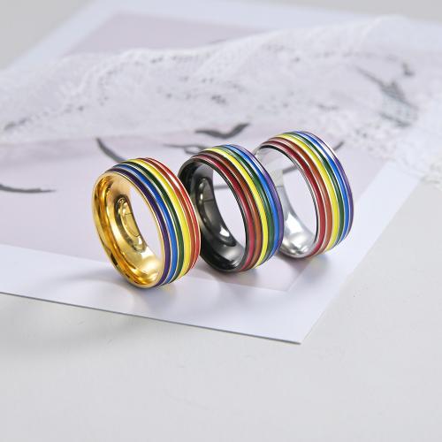 Stainless Steel Finger Ring, 304 Stainless Steel, fashion jewelry & Unisex Width 8mm,Thickness 2mm 