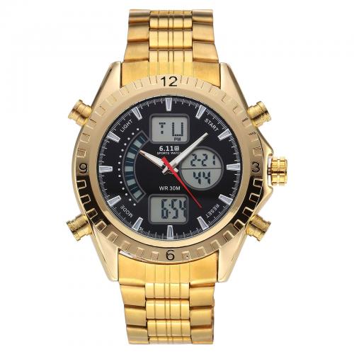 Men Wrist Watch, Glass, with 201 Stainless Steel, Chinese movement, Life water resistant & fashion jewelry & for man Approx 22 cm 