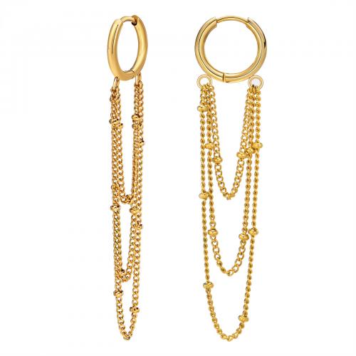 Titan Stahl Ohrringe, Titanstahl, 18K vergoldet, Modeschmuck & für Frau, goldfarben, 62.5x14mm, verkauft von Paar