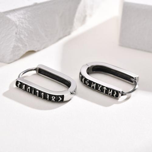 Titanium Steel Earrings, polished, fashion jewelry & for man 